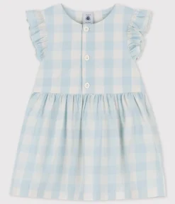 Petit Bateau Kleider*Baby-Kleid aus Popeline mit Vichy-Karos BOLDAIR/ MARSHMALLOW