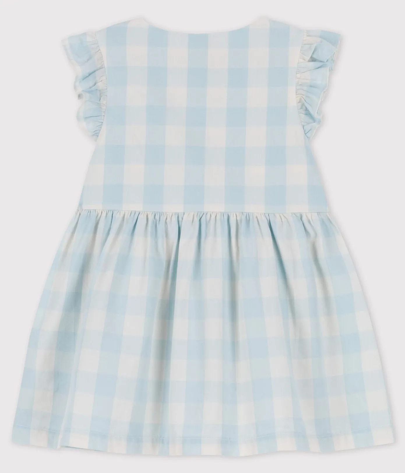 Petit Bateau Kleider*Baby-Kleid aus Popeline mit Vichy-Karos BOLDAIR/ MARSHMALLOW