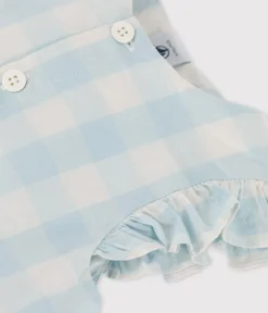 Petit Bateau Kleider*Baby-Kleid aus Popeline mit Vichy-Karos BOLDAIR/ MARSHMALLOW