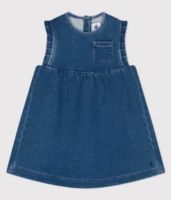 Petit Bateau Kleider*Babykleid aus umweltverträglichem Denim blau BLEU DELAVE