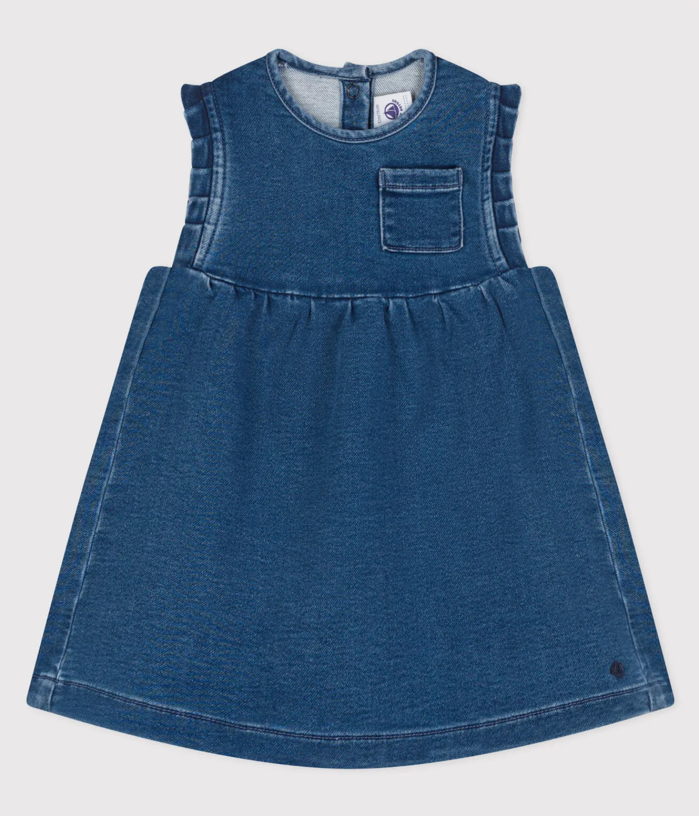 Petit Bateau Kleider*Babykleid aus umweltverträglichem Denim blau BLEU DELAVE