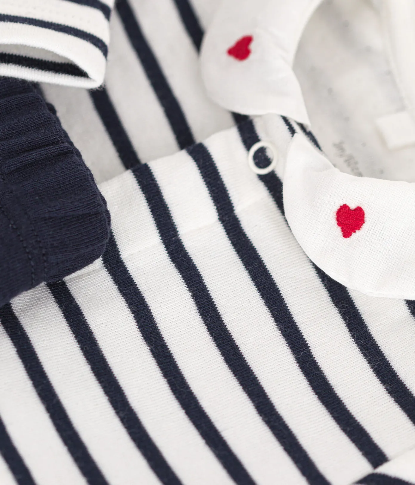 Petit Bateau Kleider|Newborn*Baby-Kleid und Leggings aus Baumwolle weiss MARSHMALLOW/blau SMOKING