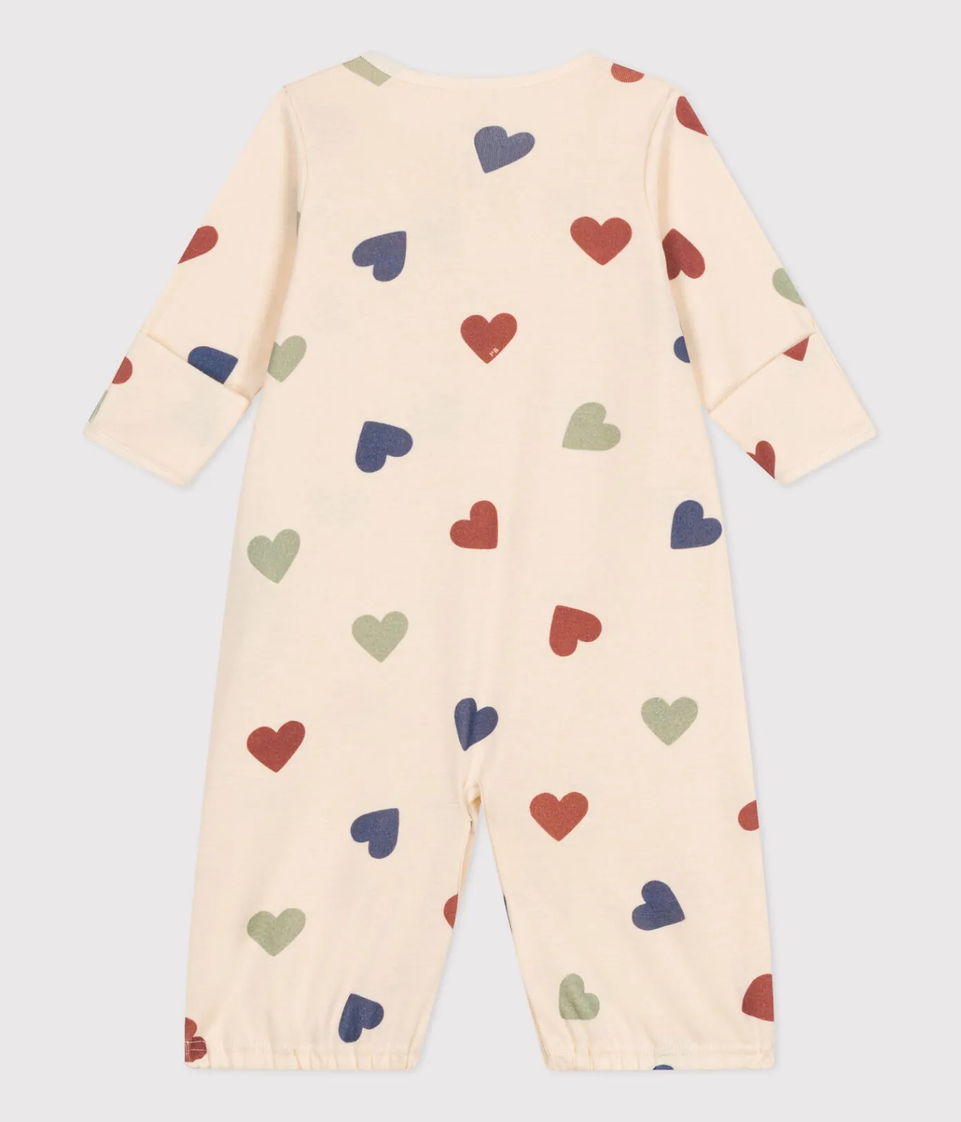 Petit Bateau Schlafanzüge, Strampler|Newborn*Baby-Kombi-Overall aus Baumwolle mit Herzmotiv weiss AVALANCHE/ MULTICO
