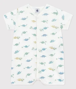 Petit Bateau Schlafanzüge, Strampler|Sets, Overalls & Latzhosen*Baby-Kurzoverall aus Baumwolle mit Dinos weiss MARSHMALLOW/weiss MULTICO