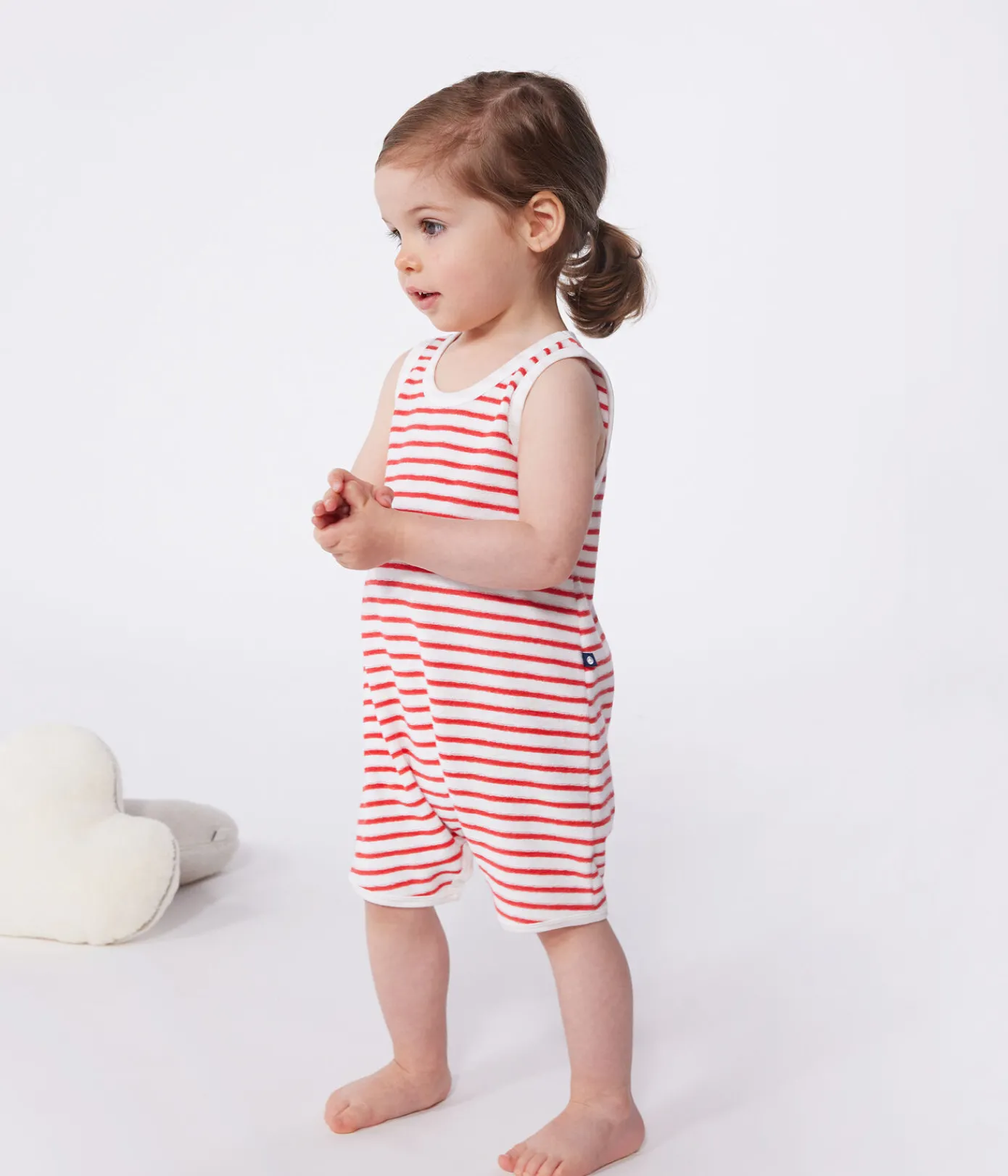 Petit Bateau Schlafanzüge, Strampler|Sets, Overalls & Latzhosen*Baby-Kurzoverall aus Baumwolle mit Streifen ROT MARSHMALLOW/ SPI