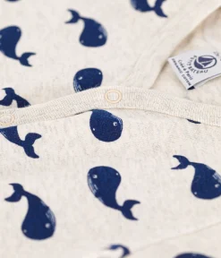 Petit Bateau Schlafanzüge, Strampler|Sets, Overalls & Latzhosen*Baby-Kurzoverall aus Baumwolle mit Walmotiv beige MONTELIMAR/blau MEDIEVAL