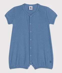Petit Bateau Schlafanzüge, Strampler|Sets, Overalls & Latzhosen*Baby-Kurzoverall aus Baumwolle im Ajour-Stil blau BEACH