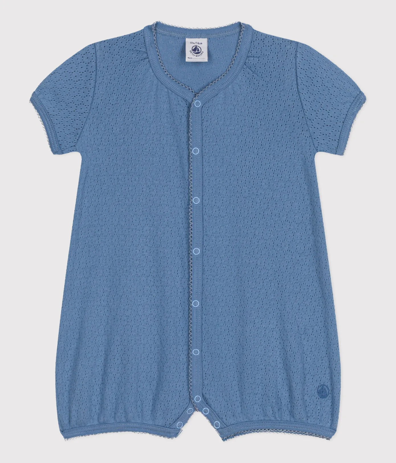 Petit Bateau Schlafanzüge, Strampler|Sets, Overalls & Latzhosen*Baby-Kurzoverall aus Baumwolle im Ajour-Stil blau BEACH