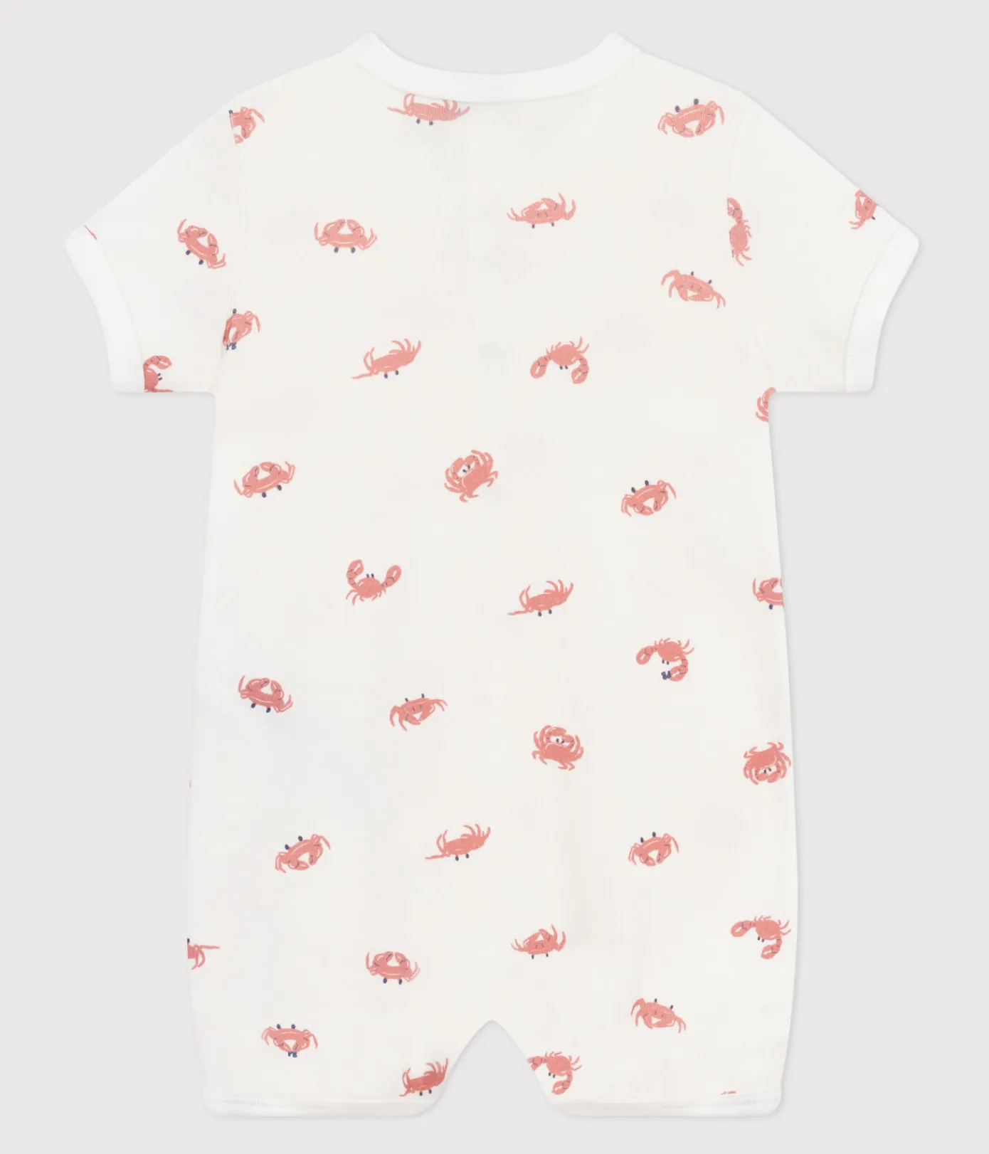 Petit Bateau Schlafanzüge, Strampler|Sets, Overalls & Latzhosen*Baby-Kurzoverall aus Baumwolle mit Krebs-Motiv weiss MARSHMALLOW/weiss MULTICO
