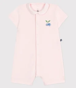 Petit Bateau Sets, Overalls & Latzhosen|Newborn*Baby-Kurzoverall aus Baumwolle mit Bubikragen rosa FLEUR
