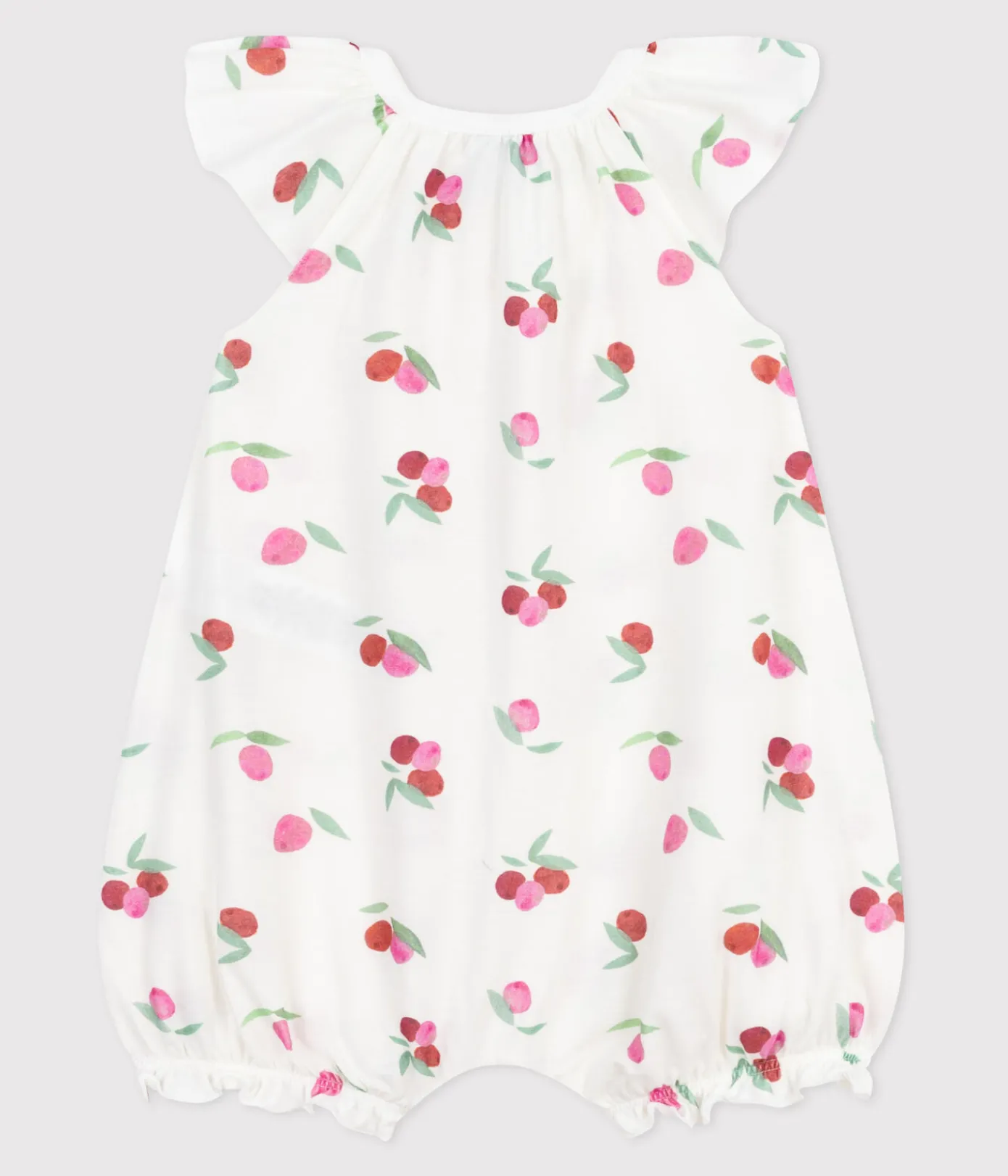 Petit Bateau Schlafanzüge, Strampler|Sets, Overalls & Latzhosen*Baby-Kurzoverall aus Baumwolle mit Frucht-Motiv weiss MARSHMALLOW/weiss MULTICO
