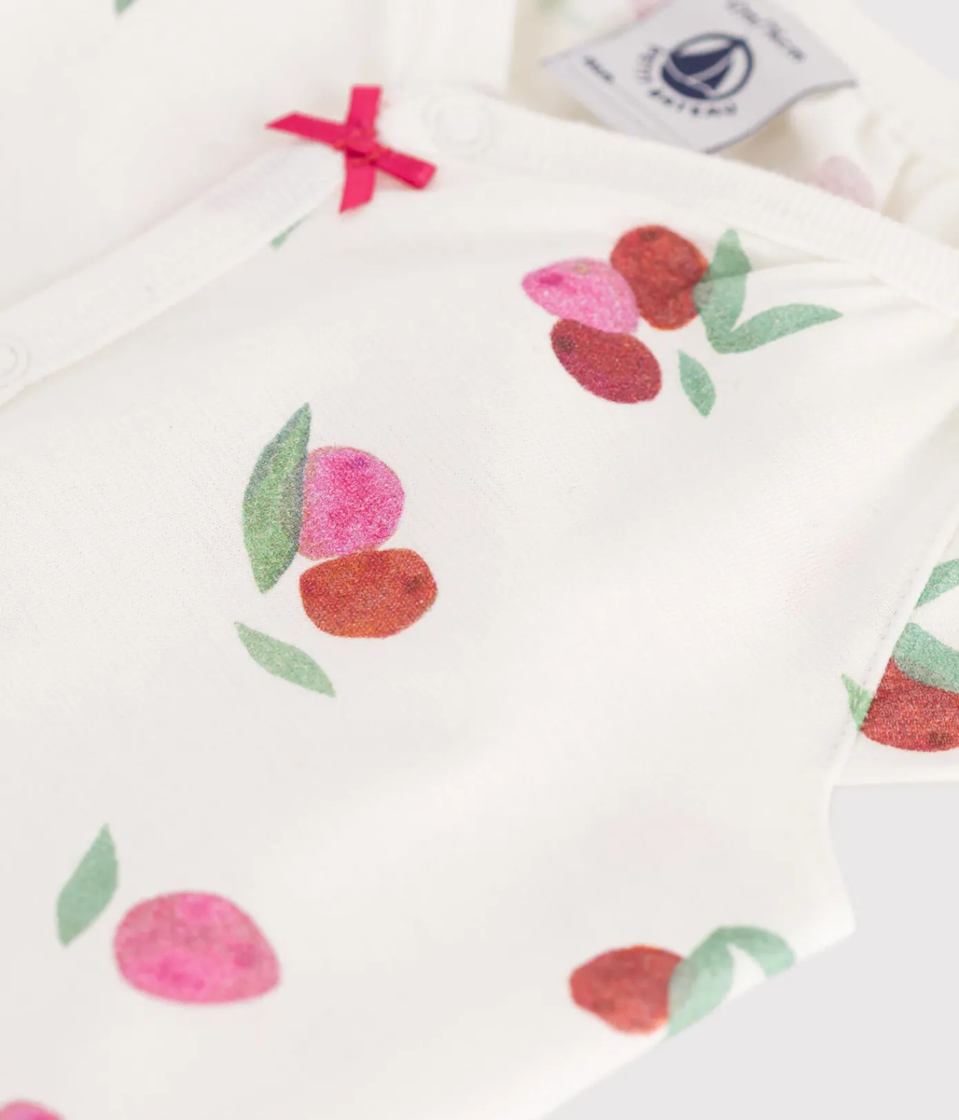 Petit Bateau Schlafanzüge, Strampler|Sets, Overalls & Latzhosen*Baby-Kurzoverall aus Baumwolle mit Frucht-Motiv weiss MARSHMALLOW/weiss MULTICO