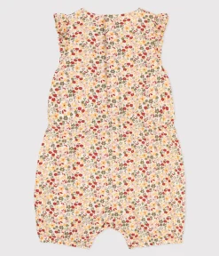 Petit Bateau Schlafanzüge, Strampler|Sets, Overalls & Latzhosen*Baby-Kurzoverall aus bedrucktem Popeline weiss AVALANCHE/ MULTICO
