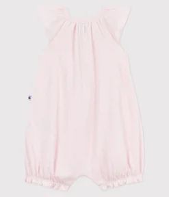 Petit Bateau Schlafanzüge, Strampler|Sets, Overalls & Latzhosen*Baby-Kurzoverall aus einfarbiger Baumwolle rosa FLEUR