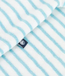 Petit Bateau Sets, Overalls & Latzhosen|Newborn*Baby-Kurzoverall aus gestreiftem Baumwoll-Frottee blau MARSHMALLOW/ AQUATIC