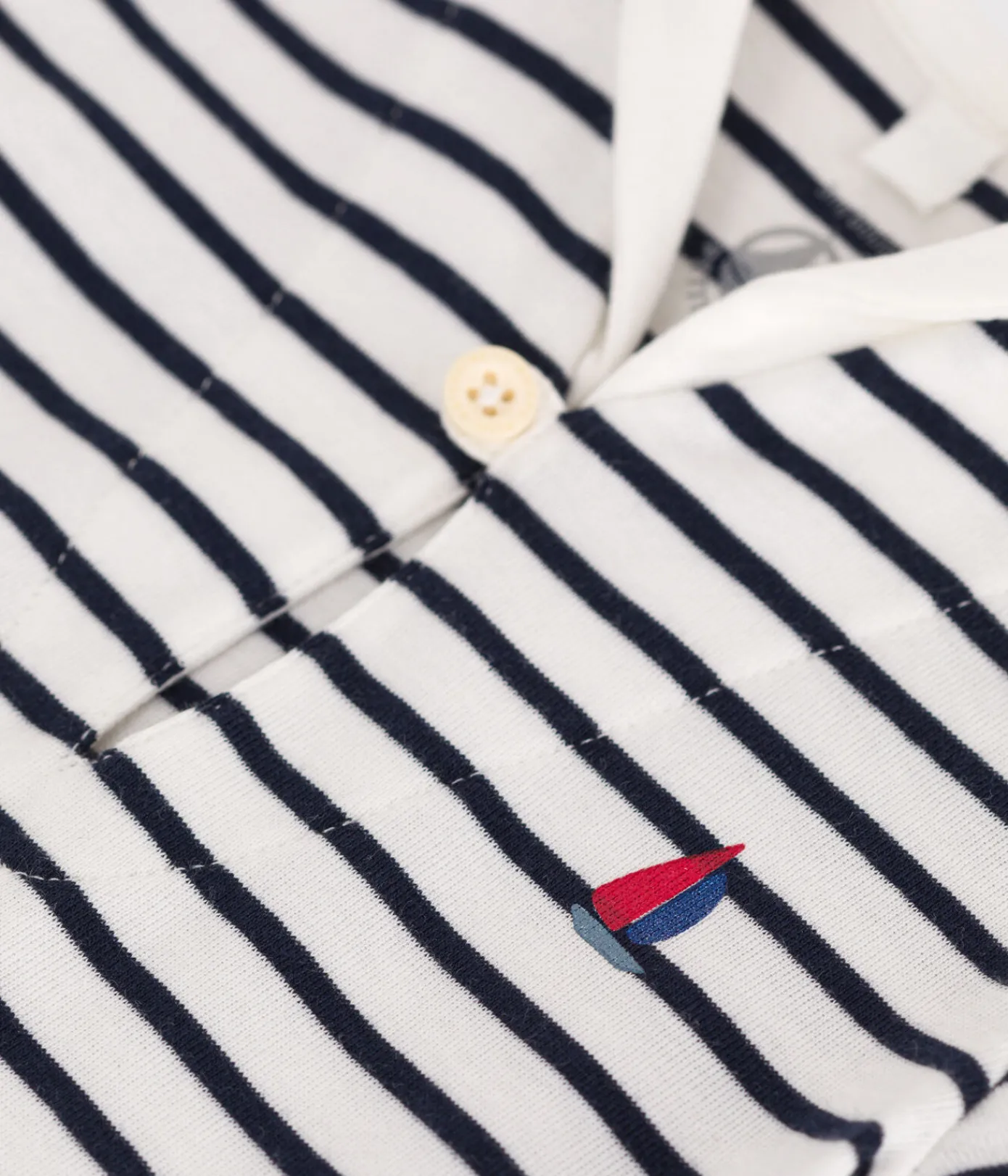 Petit Bateau Sets, Overalls & Latzhosen|Newborn*Baby-Kurzoverall mit Matrosenkragen aus gestreifter Baumwolle weiss MARSHMALLOW/blau SMOKING