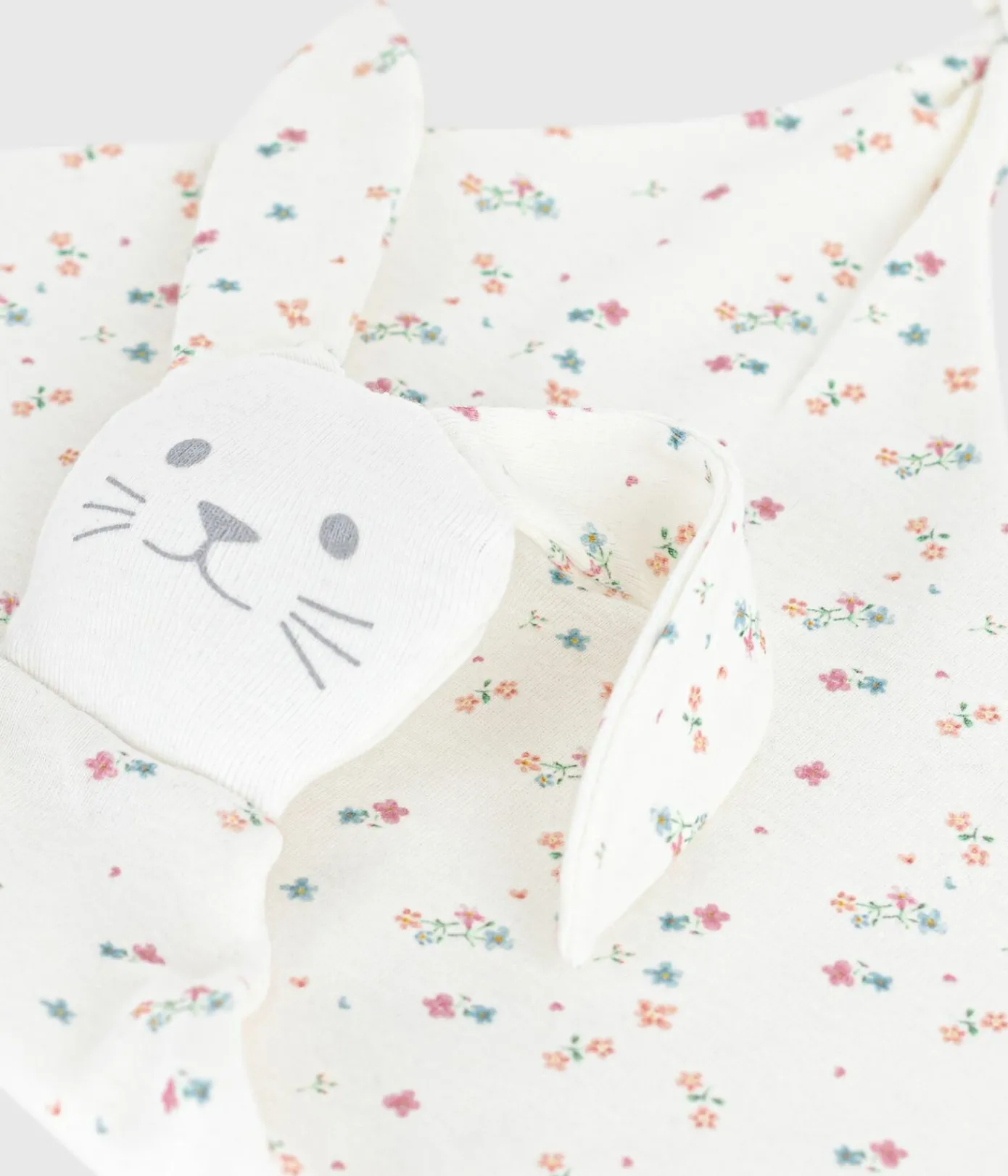 Petit Bateau Kuscheltiere|Newborn*Baby-Kuscheltier aus Baumwolle mit Blumenmotiv weiss MARSHMALLOW/weiss MULTICO