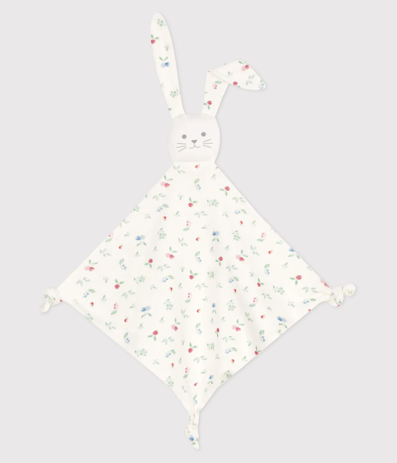 Petit Bateau Kuscheltiere|Newborn*Baby-Kuscheltier aus bedruckter Baumwolle weiss MARSHMALLOW/weiss MULTICO