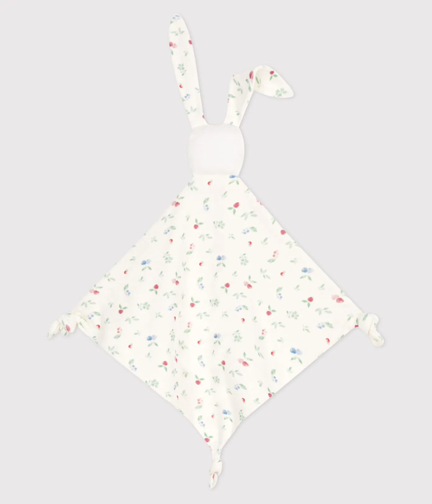Petit Bateau Kuscheltiere|Newborn*Baby-Kuscheltier aus bedruckter Baumwolle weiss MARSHMALLOW/weiss MULTICO