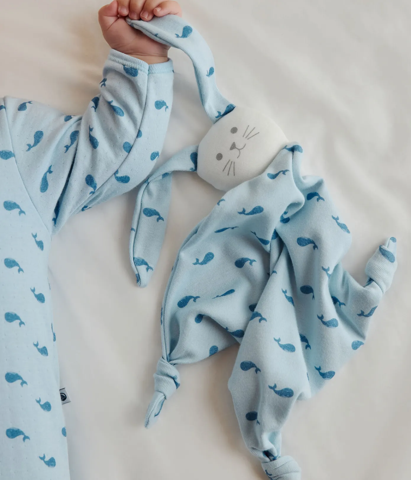 Petit Bateau Kuscheltiere|Newborn*Baby-Kuscheltier aus bedruckter Baumwolle blau TOUDOU/ ALASKA