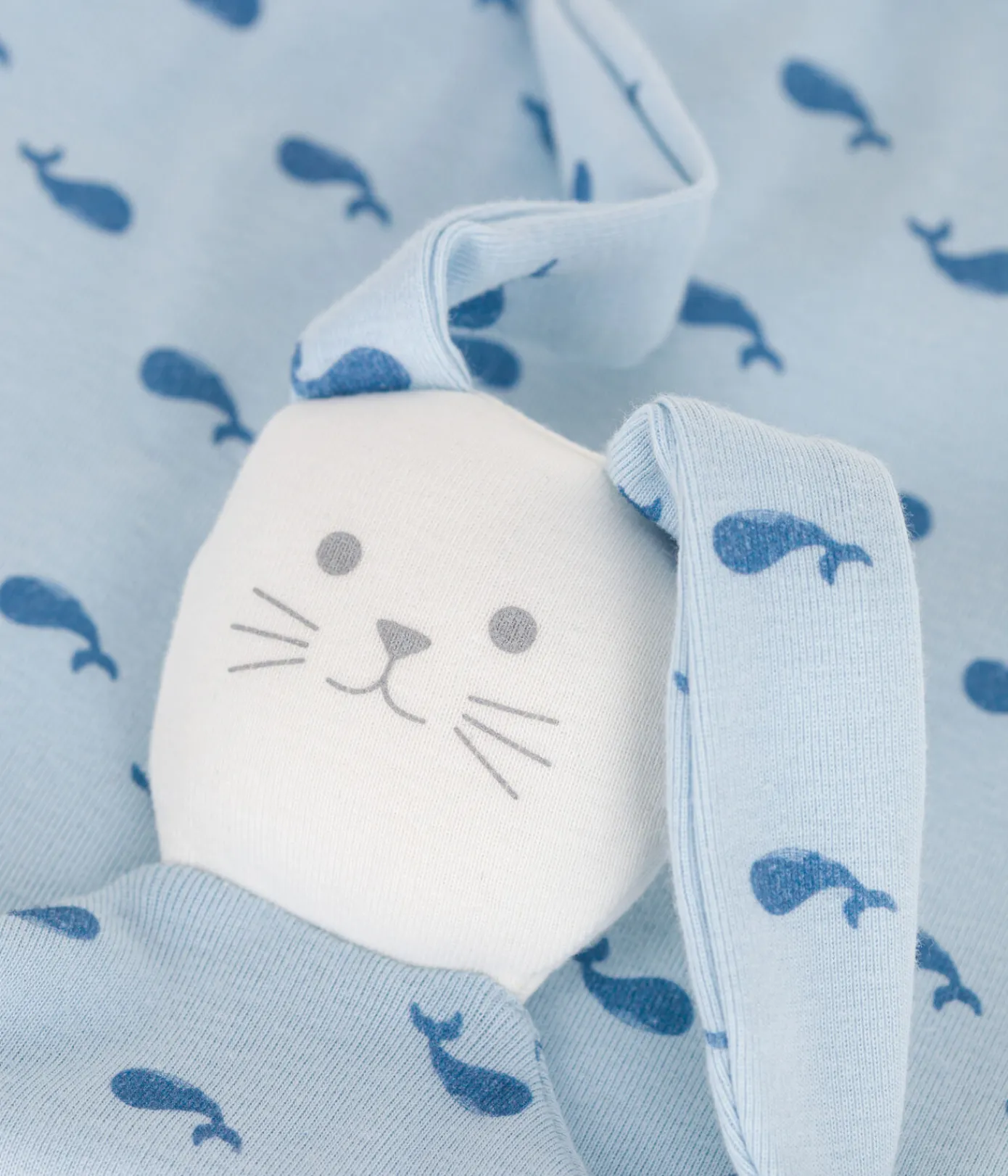 Petit Bateau Kuscheltiere|Newborn*Baby-Kuscheltier aus bedruckter Baumwolle blau TOUDOU/ ALASKA
