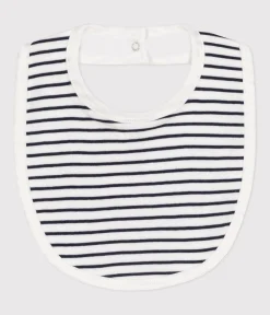 Petit Bateau Lätzchen|Newborn*Baby-Lätzchen weiss MARSHMALLOW/blau SMOKING