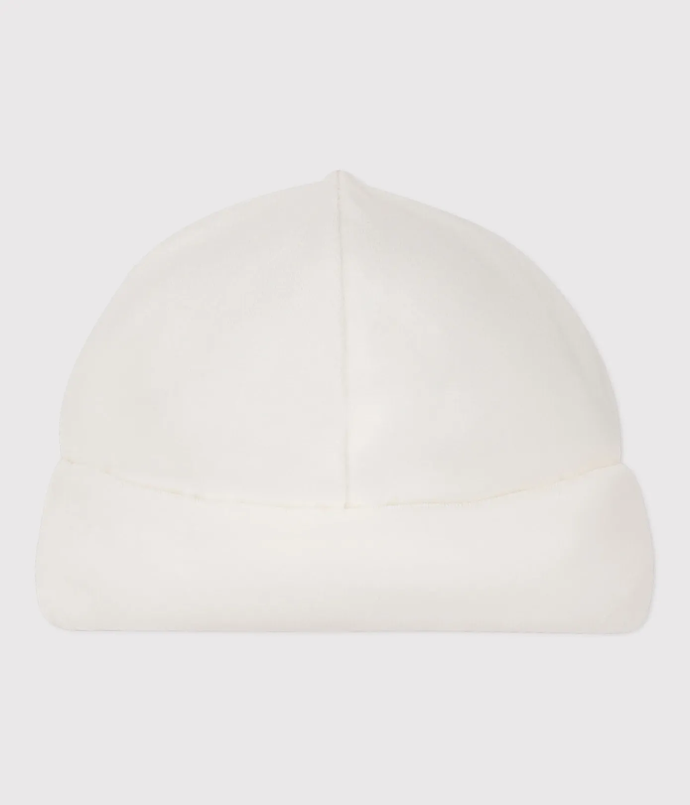 Petit Bateau Accessoires, Sonnenhüte, Caps|Newborn*Babymützchen für Neugeborene aus Bouclette-Samt weiss MARSHMALLOW