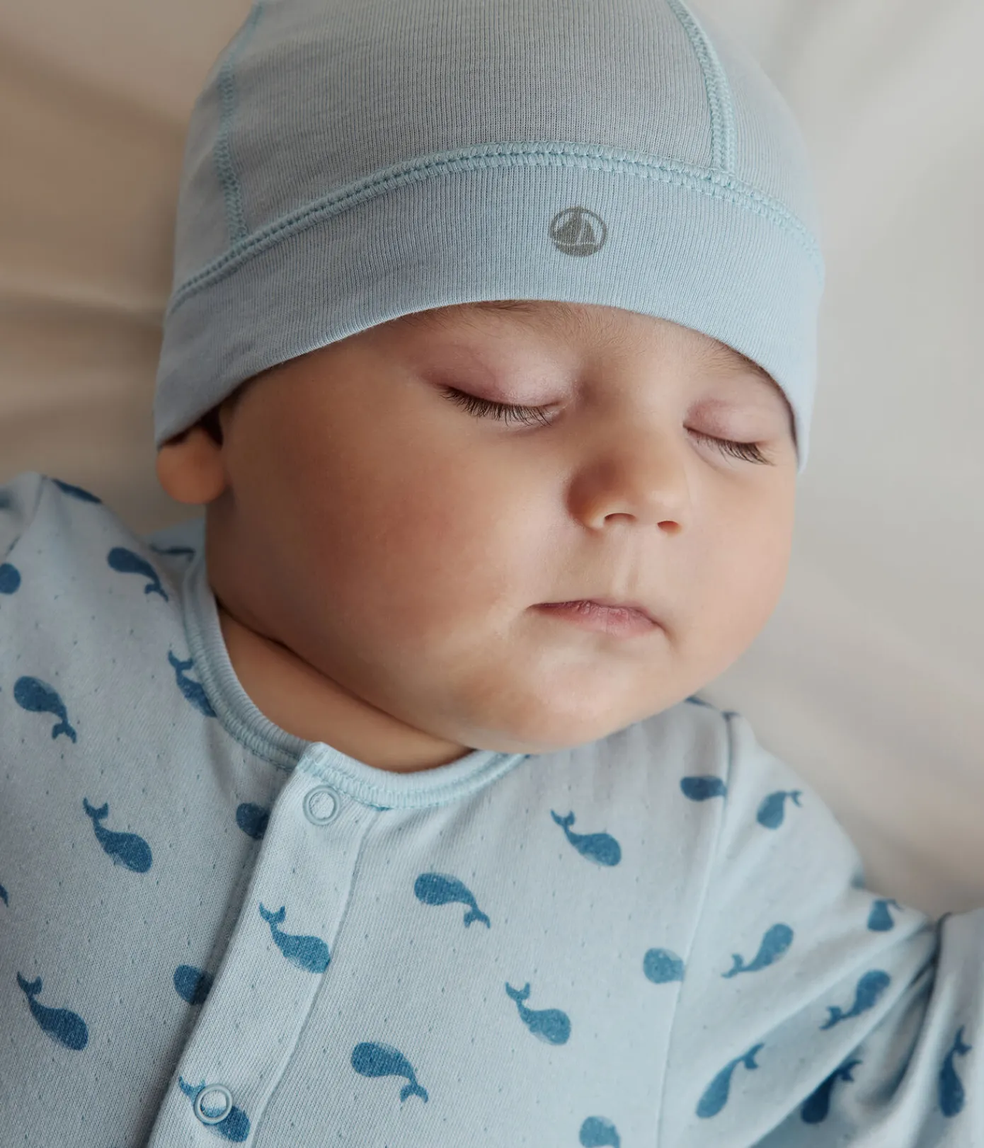 Petit Bateau Accessoires, Sonnenhüte, Caps|Newborn*Baby-Mütze aus einfarbiger Baumwolle blau TOUDOU