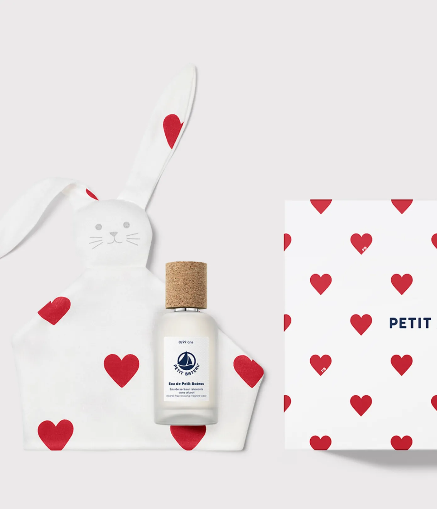 Petit Bateau Das Parfum Für Babys|Das Parfüm Für Erwachsene*Babyparfüm-Geschenkbox 50 ml & Herztröster blau Floral Citrus Musc