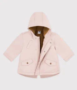 Petit Bateau Jacken, Anoraks*Babyparka mit Sherpafutter. rosa SALINE