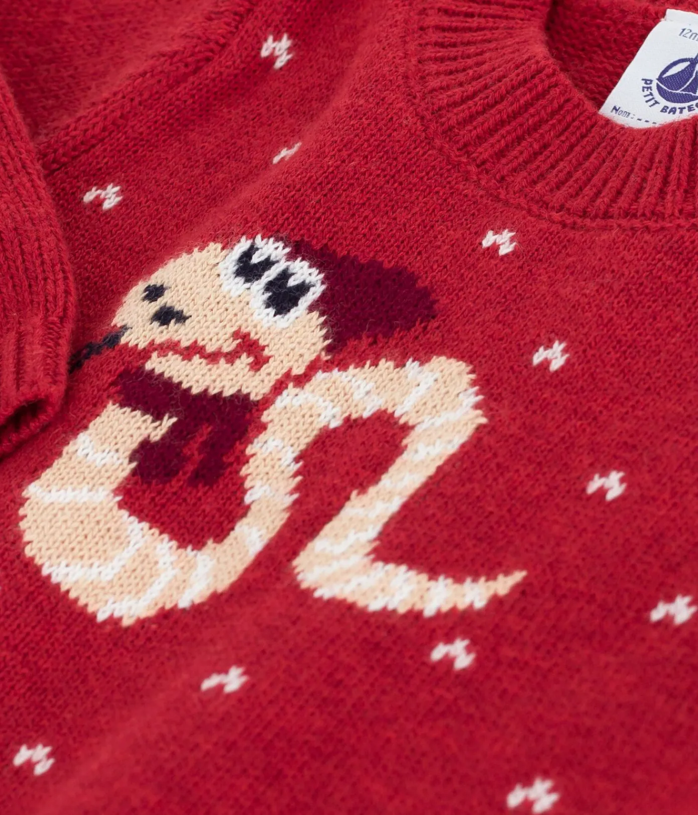Petit Bateau Pullover, Cardigans*Baby-Pullover aus Woll- und Baumwollstrick ROT
