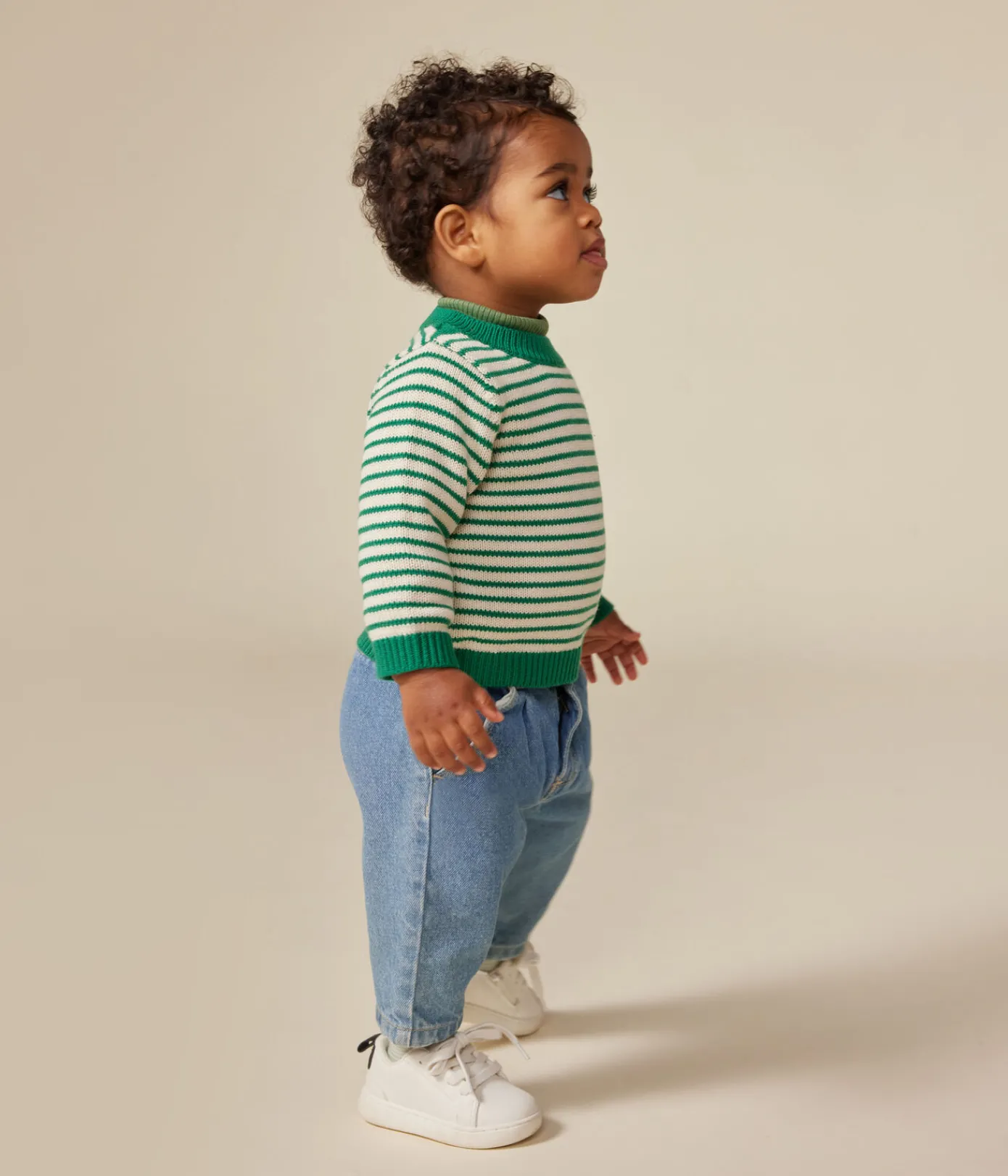 Petit Bateau Pullover, Cardigans*Baby-Pullover aus Woll- und Baumwollstrick grün JARDIN/ AVALANCHE