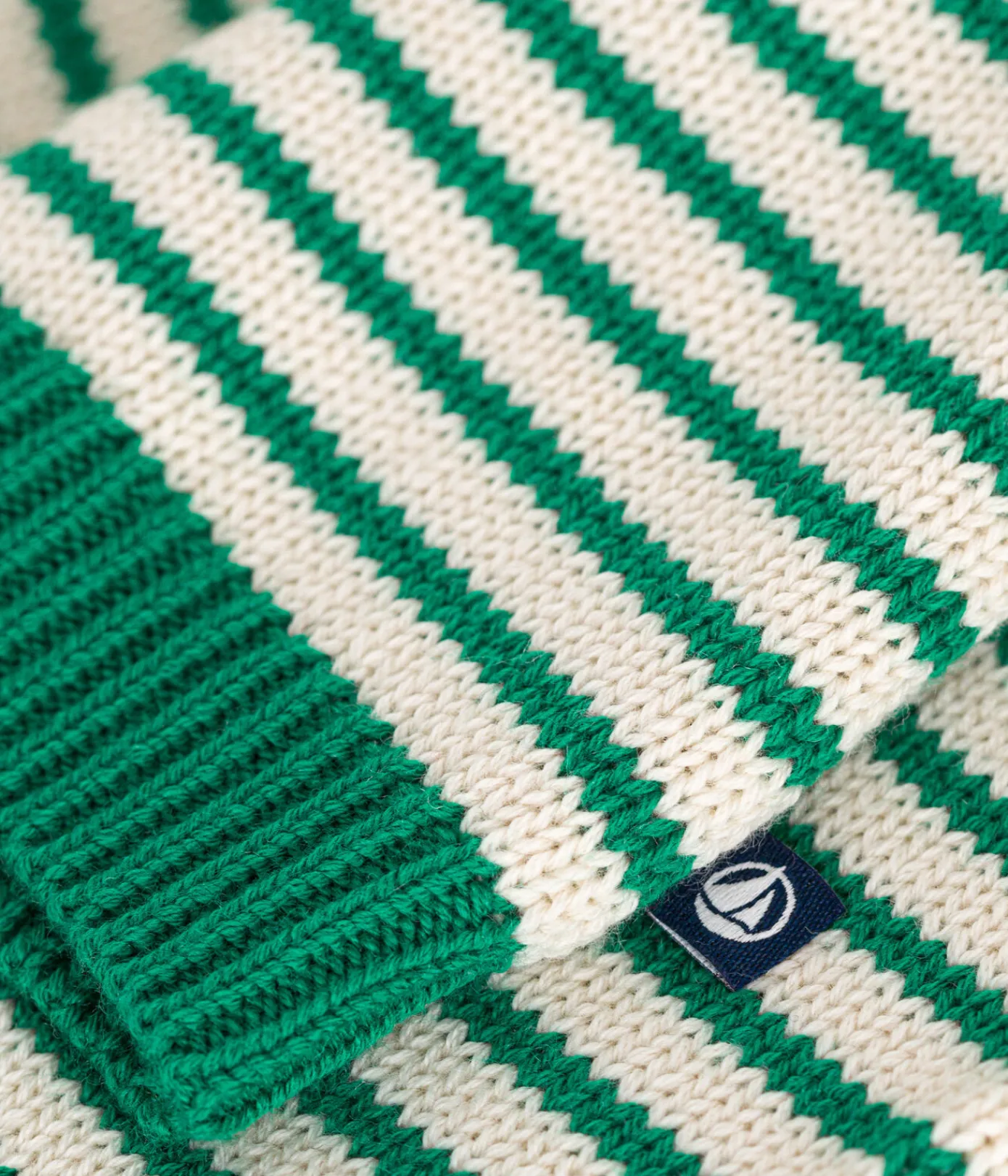 Petit Bateau Pullover, Cardigans*Baby-Pullover aus Woll- und Baumwollstrick grün JARDIN/ AVALANCHE