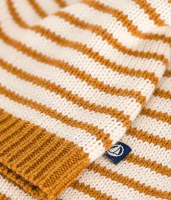 Petit Bateau Pullover, Cardigans*Baby-Pullover aus Woll- und Baumwollstrick ECUREUIL/ AVALANCHE
