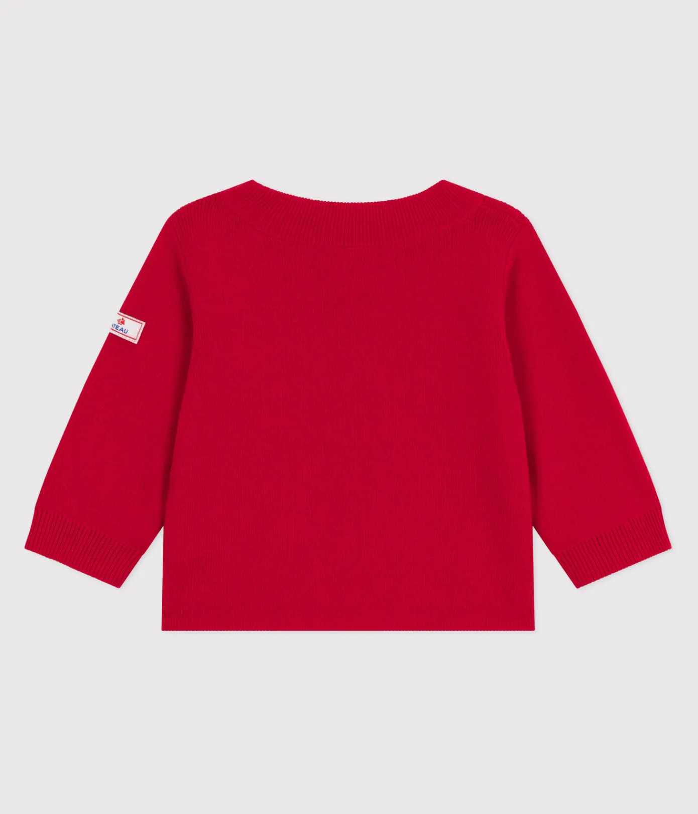 Petit Bateau Pullover, Cardigans*Baby-Pullover im Marine-Look aus einfarbiger Wollle und Baumwolle ROT POMPEI
