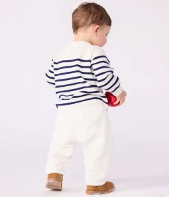 Petit Bateau Pullover, Cardigans*Baby-Pullover im Marine-Look aus Wolle und Baumwolle mit Streifen blau MARSHMALLOW/ SOIR