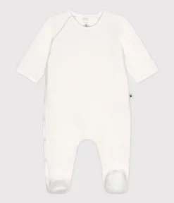 Petit Bateau Schlafanzüge, Strampler|Newborn*Baby-Schlafanzug mit Herz-Print weiss MARSHMALLOW