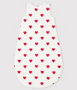 Petit Bateau Schlafsäcke, Decken|Newborn*Babyschlafsack aus Baumwolle mit Herzmotiv TOG-Wert 2 weiss MARSHMALLOW/ROT TERKUIT