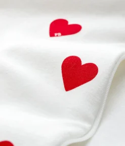 Petit Bateau Schlafsäcke, Decken|Newborn*Babyschlafsack aus Baumwolle mit Herzmotiv TOG-Wert 2 weiss MARSHMALLOW/ROT TERKUIT