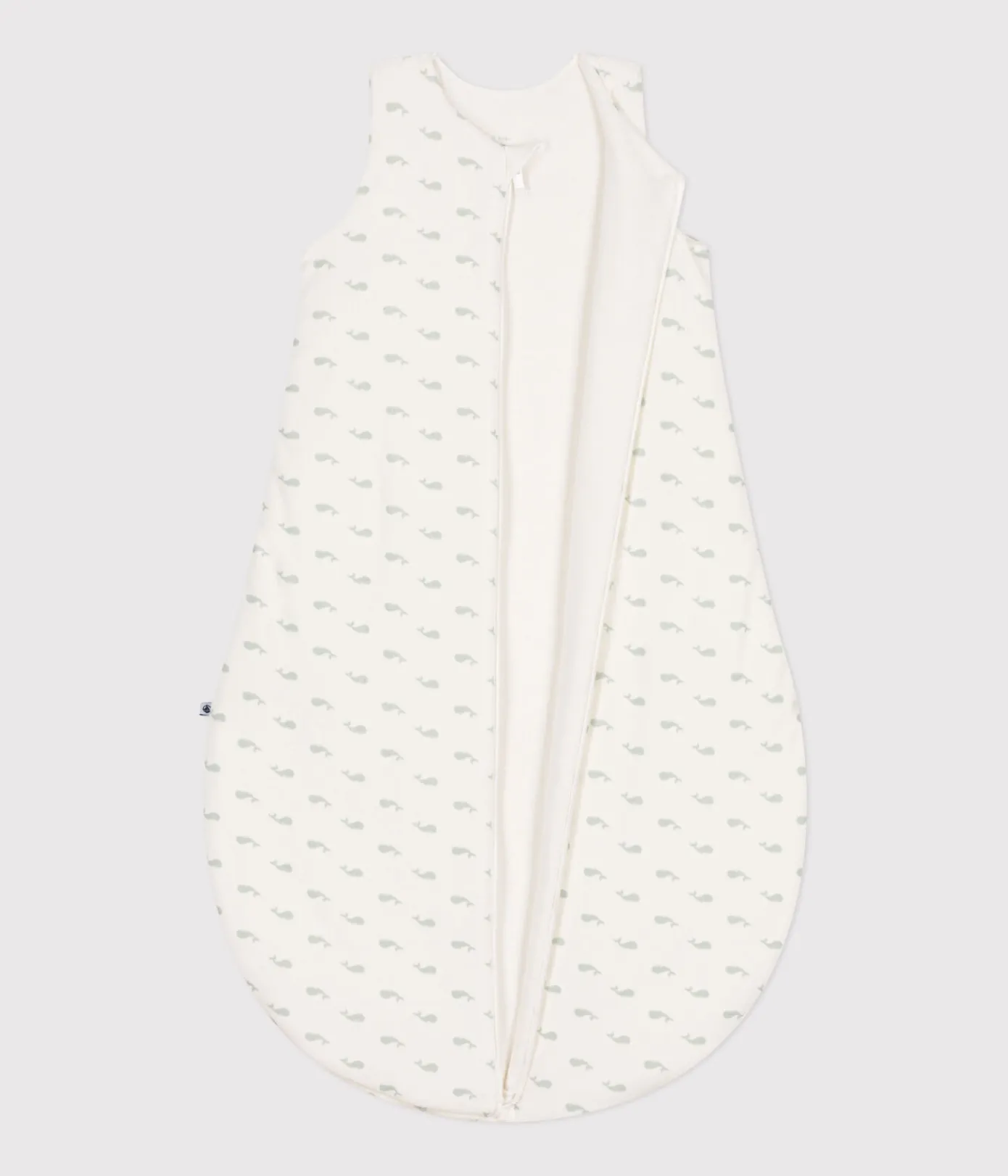 Petit Bateau Schlafsäcke, Decken|Newborn*Baby-Schlafsack aus Nicki mit Walmotiv TOG-Wert 3 weiss MARSHMALLOW/ HERBIER