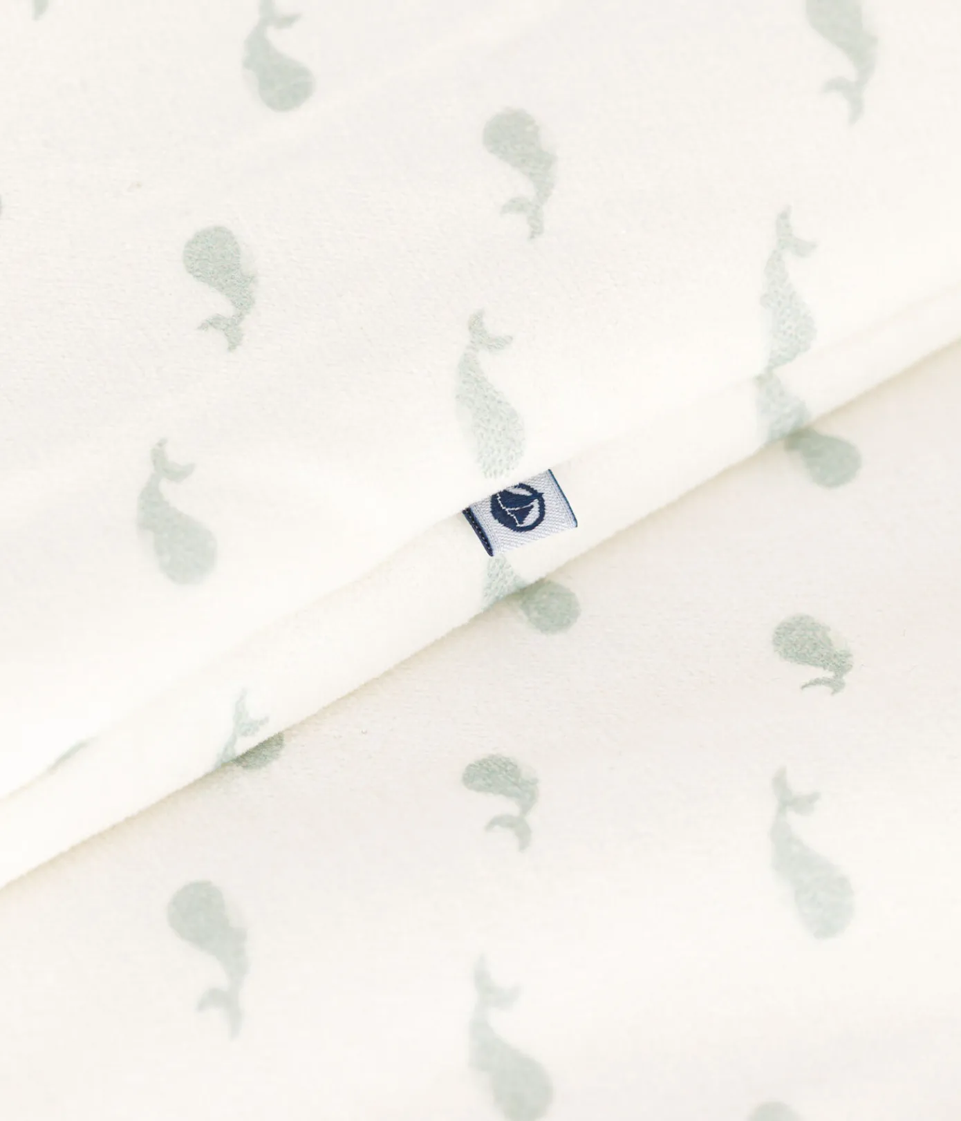 Petit Bateau Schlafsäcke, Decken|Newborn*Baby-Schlafsack aus Nicki mit Walmotiv TOG-Wert 3 weiss MARSHMALLOW/ HERBIER