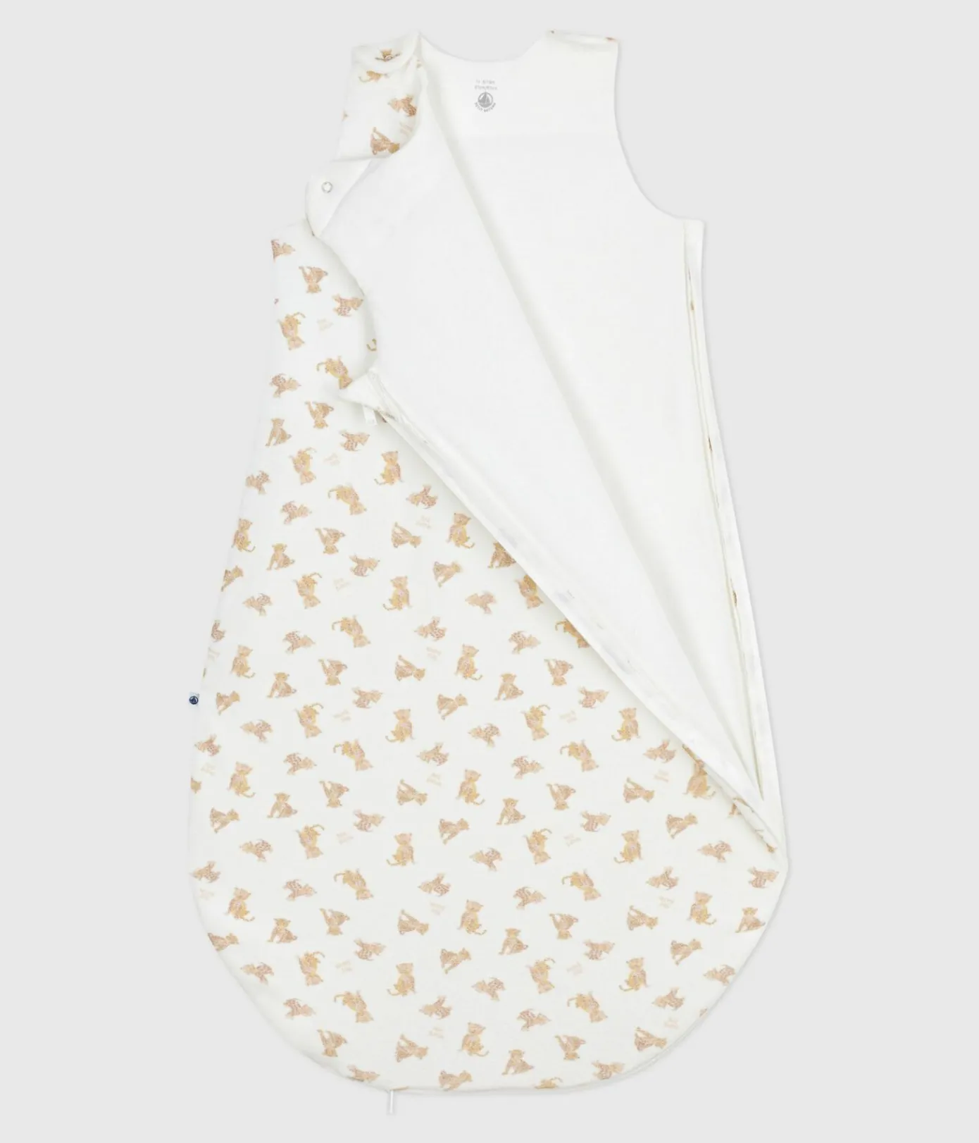 Petit Bateau Schlafsäcke, Decken|Newborn*Babyschlafsack aus Nicki mit Leoparden-Motiv TOG-Wert 3 weiss MARSHMALLOW/weiss MULTICO