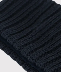 Petit Bateau Accessoires, Sonnenhüte, Caps*Baby-Schlauchschal aus Strick mit Fleece-Futter blau SMOKING