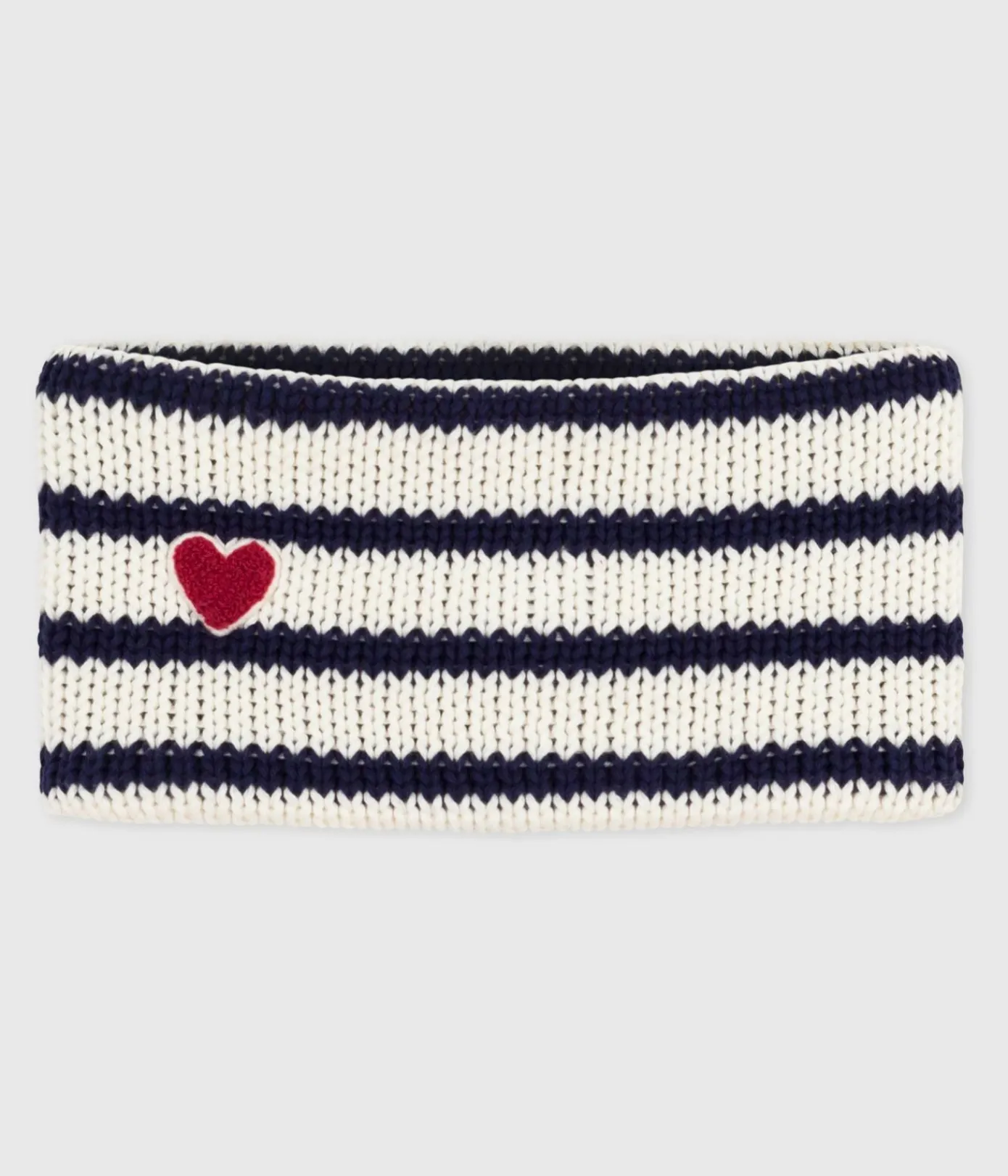 Petit Bateau Accessoires, Sonnenhüte, Caps*Baby-Schlauchschal mit Streifen aus Strick mit Fleece-Futter blau MARSHMALLOW/ SOIR