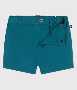 Petit Bateau Shorts, Hosen, Leggings*Baby-Shorts aus einfarbigem Sergestoff grün DRAGONFLY