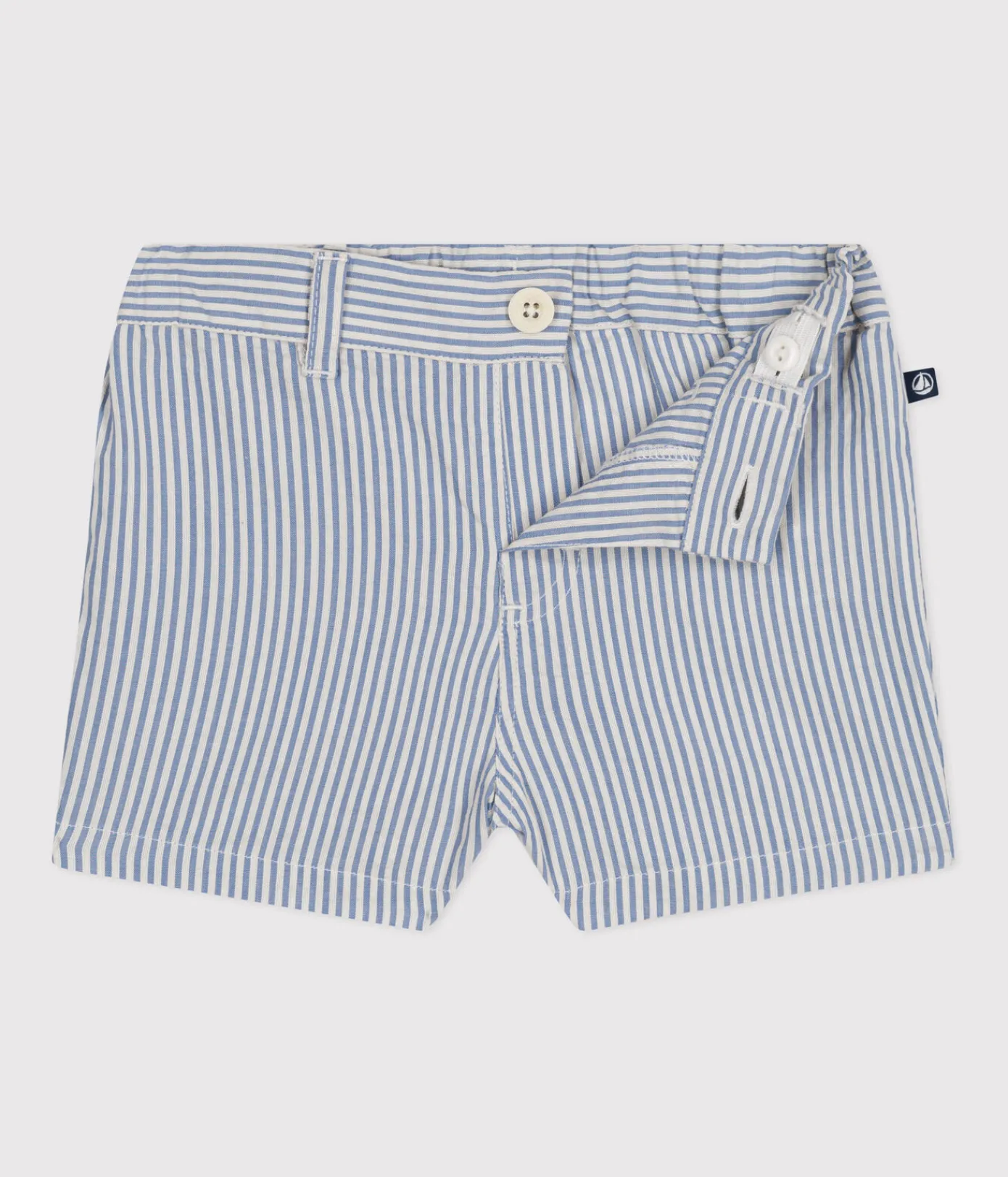Petit Bateau Shorts, Hosen, Leggings*Baby-Shorts aus Seersucker GAULOISE/ MARSHMALLOW