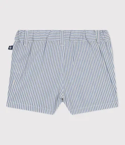 Petit Bateau Shorts, Hosen, Leggings*Baby-Shorts aus Seersucker GAULOISE/ MARSHMALLOW