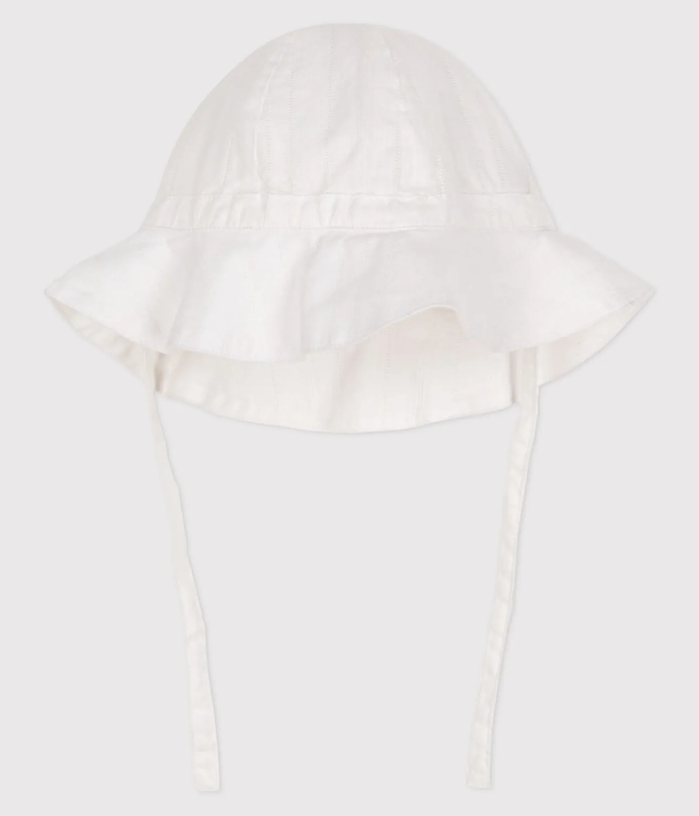 Petit Bateau Accessoires, Sonnenhüte, Caps*Baby-Sonnenhut aus einfarbiger Popeline weiss ECUME