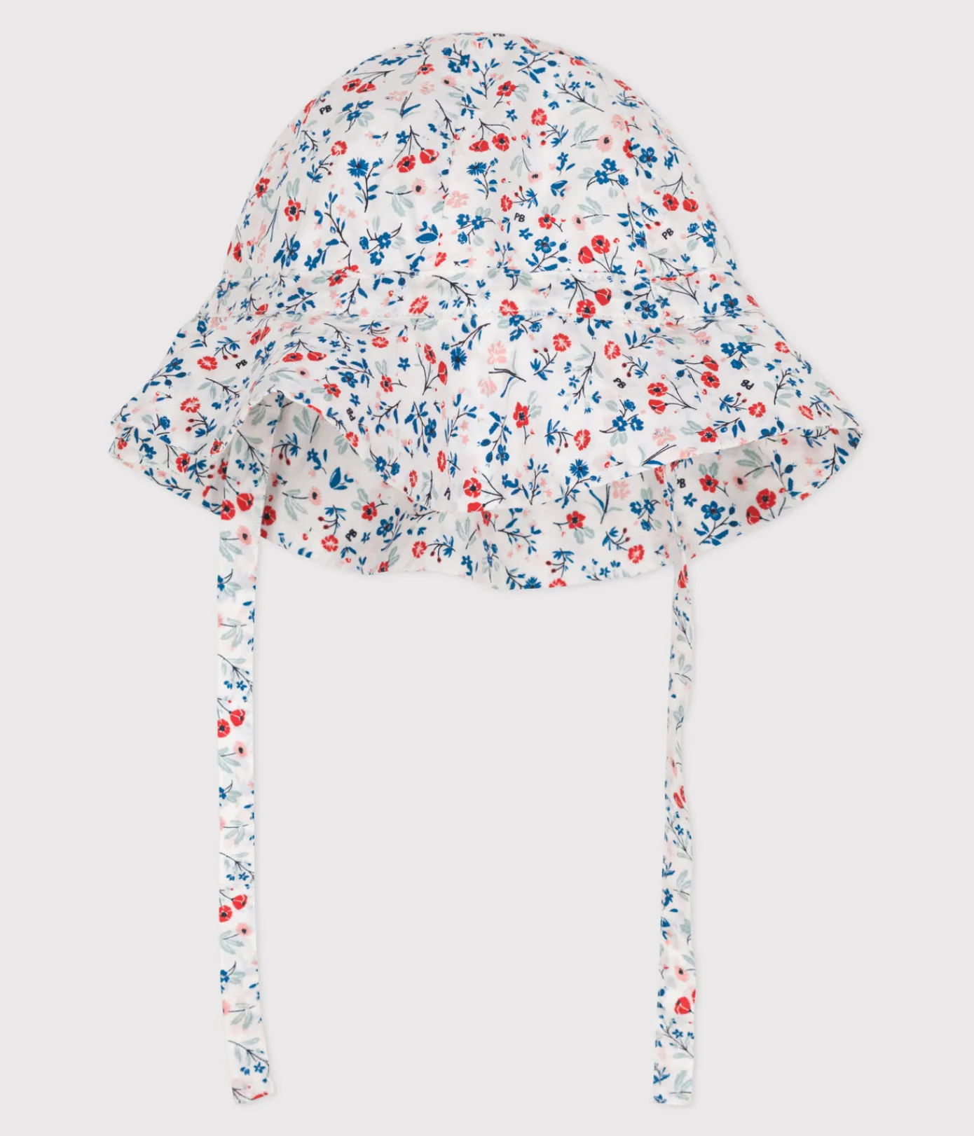 Petit Bateau Accessoires, Sonnenhüte, Caps*Baby-Sonnenhut aus Popeline mit Blumenmuster für Mädchen weiss MARSHMALLOW/weiss MULTICO