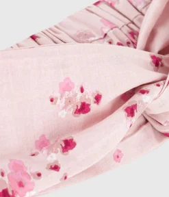 Petit Bateau Accessoires, Sonnenhüte, Caps*Baby-Stirnband aus Popeline mit Blumenmuster rosa JOLI/weiss MULTICO